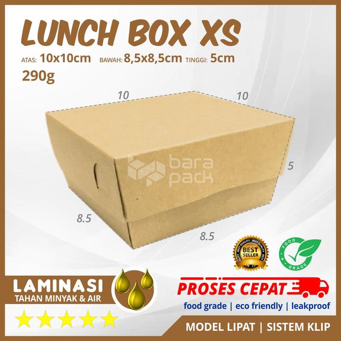 Gambar LUNCH BOX L M S XS DUS KEMASAN MAKANAN KRAFT LAMINASI - Lunch Box XS dari BARAPACK undefined Tokopedia