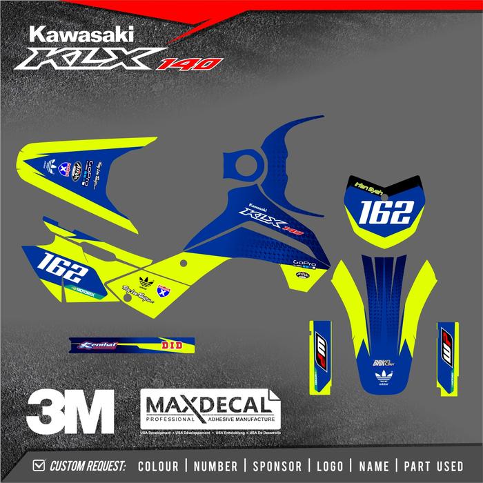 Gambar decal klx 140 stabilo biru stiker Premium A02 - PREM.SUPERGLOSY dari ARUGRAPHY undefined Tokopedia