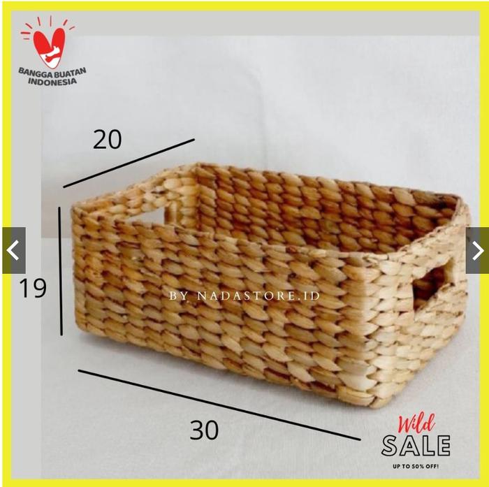 Gambar Cheda Box Rangka/Non Rangka Storag Box Anyaman Eceng Gondok MURAH - BOX MINI 30X20 dari The Wicker undefined Tokopedia