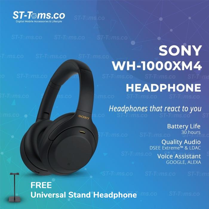 Gambar Sony WH 1000XM4 WH-1000XM4 WH1000XM4 Noise Cancelling Headphone - XM4 Black dari ST-Toms.co undefined Tokopedia