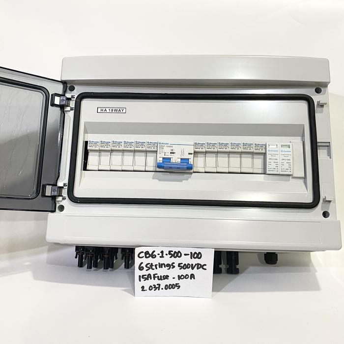 Jual Slocable PV Combiner Box 6 Strings 500VDC 15A Fuse DC Breaker 100A ...