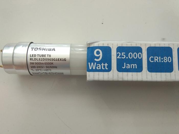 Gambar Lampu TL Led Tube TOSHIBA T8 6500K Putih 9 Watt - 18 Watt (Lampu Saja) - 9 Watt - 60cm dari SumberListrik undefined Tokopedia