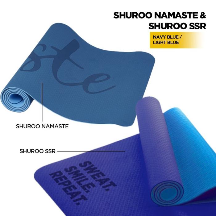 Gambar Yoga Mat 6 in 1 Value Pack | Matras Yoga Shuroo 6mm & 8mm - Biru, 6mm Namaste dari SVRG Store undefined Tokopedia