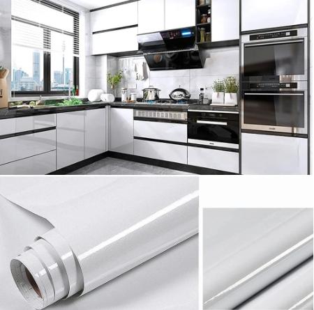 Gambar Stiker Cabinet Premium - Sticker Glossy Putih Polos - PVC Surface - Putih dari homewallpaperr undefined Tokopedia