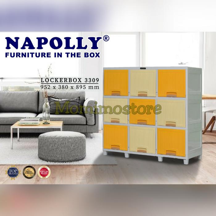 Gambar LEMARI PLASTIK NAPOLLY LOCKER BOX 3206 LOCKER ANAK NAPOLLY 9 PINTU - LEMON dari Momimostore2 undefined Tokopedia