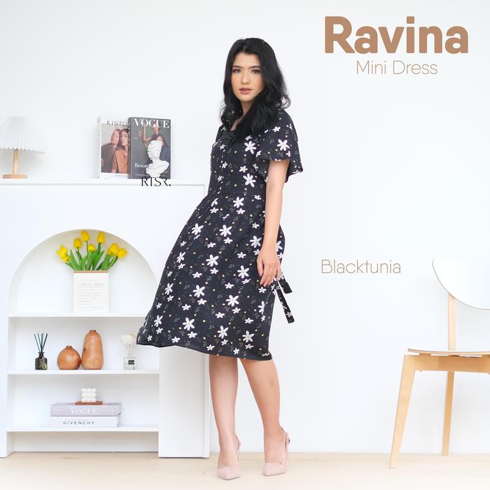 Gambar Ravina mini dress/Dress motif/Rayon premium/Busui Friendy - Blacktunia dari rtsr.id undefined Tokopedia