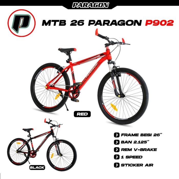 Gambar SEPEDA GUNUNG MTB 26 INCH DEWASA PARAGON P902 1 SPEED - NO BUBBLEWRAP dari Bazar Sepeda undefined Tokopedia