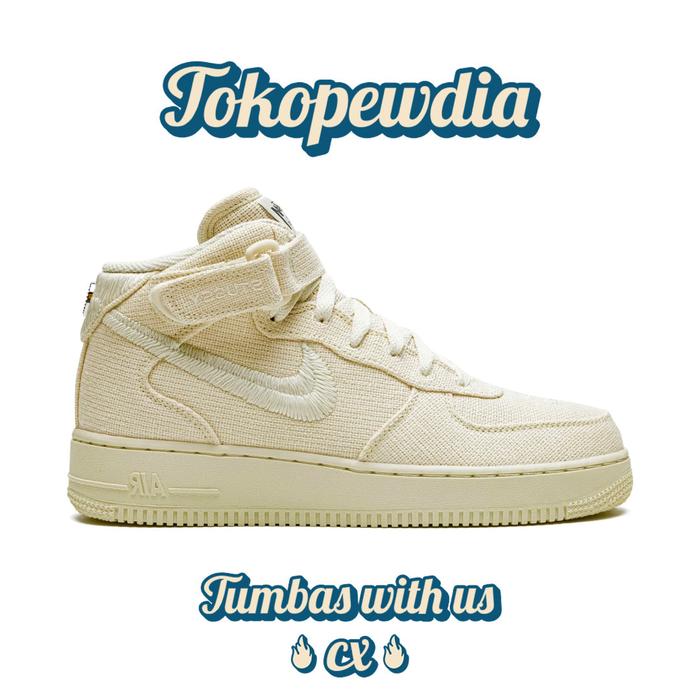 Nike Air Force Mid Stussy Fossil 40 di Tokopedia