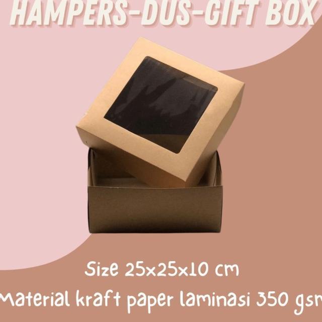 Gambar dus kue 25x25 box kue 25x25 dus kue mika box kraft laminasi jendela - tinggi 5 cm dari King-Packaging undefined Tokopedia