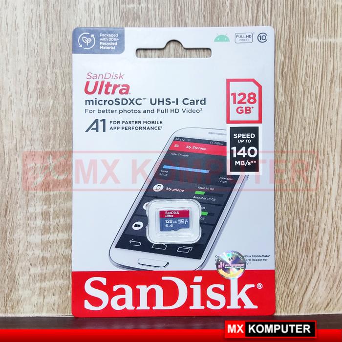Gambar Memory Card MicroSD MIcro SD Sandisk Ultra Class 10 128GB 128 GB A1 - Speed 140MB/s dari MXKomputer_NEW undefined Tokopedia