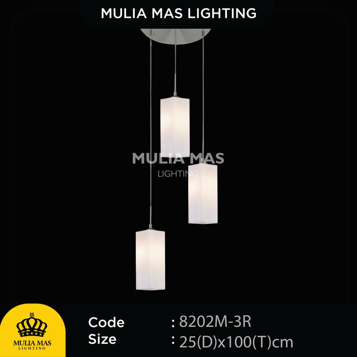 Gambar Lampu Gantung Hias Bentuk Simple Elegan Unik Ruang Tamu Terkini 8202M - 3R lampu dari Mulia Mas Lighting_NEW undefined Tokopedia