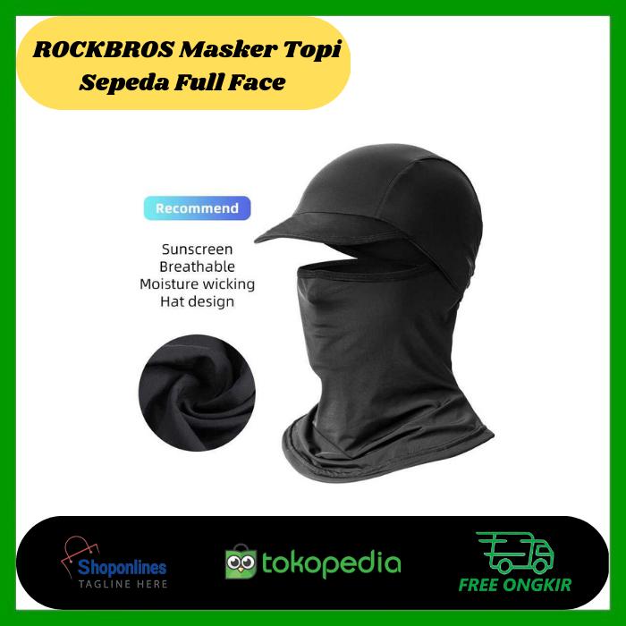 Gambar Topi Masker Sepeda Full Face Cycling Cap Anti UV Hat - LF7357 - Hitam dari shoponlinees undefined Tokopedia