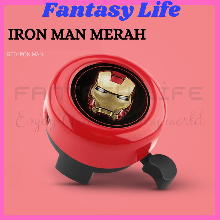 Gambar Bel kring kring karakter cewek cowok klakson nyaring aksesoris sepeda - Merah,ironman dari fantasyLf undefined Tokopedia