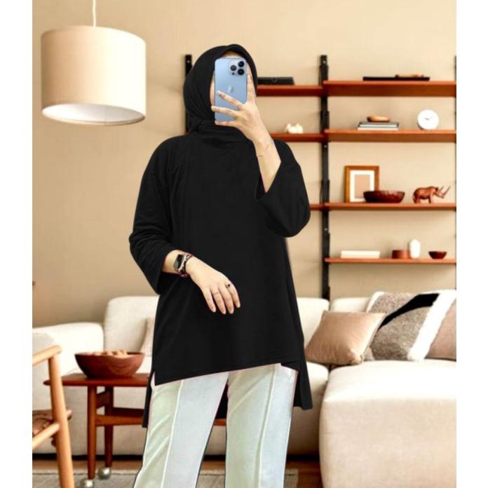 Gambar TUNIK POLOS UNIK MUSLIMAH UKURAN L XL XXL - Hitam, L dari NeatShop Bandung undefined Tokopedia