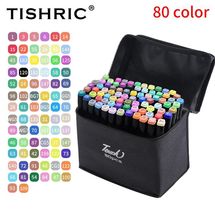 Gambar 80 Pcs Spidol Gambar Warna Warni 1 Set Lengkap Murah Lukis Art Anak - 80 Warna dari Om Dagang undefined Tokopedia