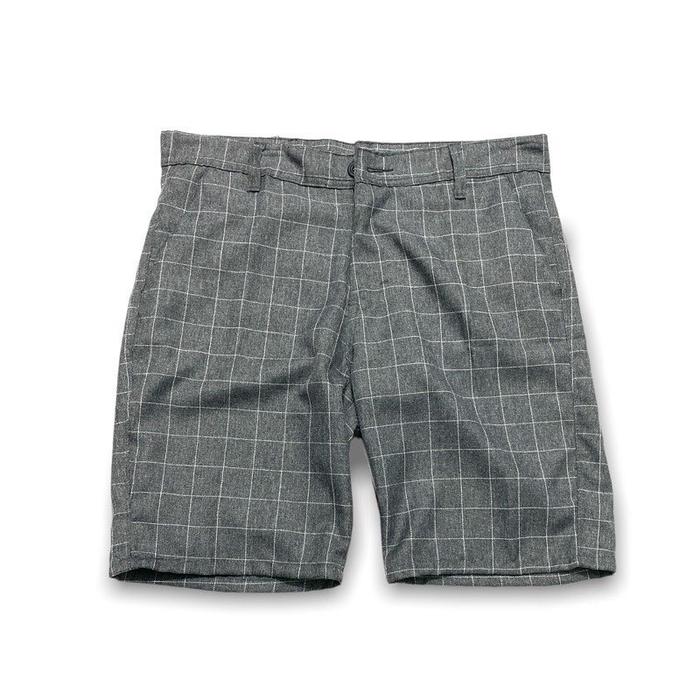 Gambar Celana Tartan Pendek Pria Motif Kotak Kotak Pinggang Sabuk Bukan Karet - Navy, L dari Miustore25 undefined 5 Tokopedia