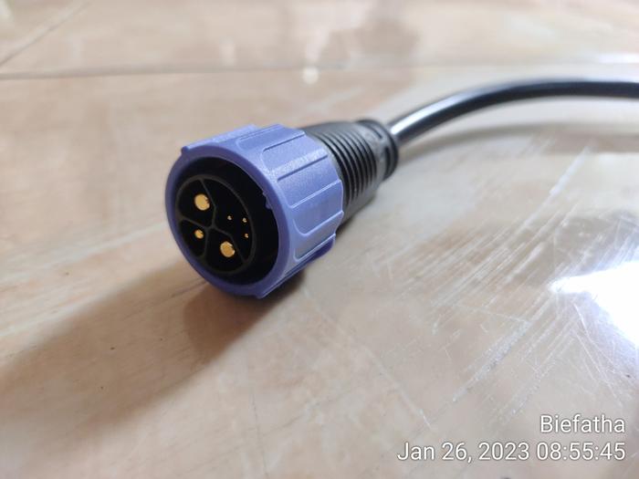 Gambar Socket Connector kabel charger M23 battery Viar, Gesit, dll - "I" + kabel, Male dari BMSgarage undefined Tokopedia