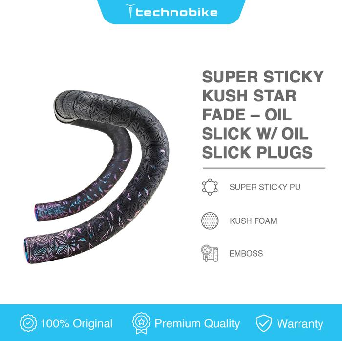 Gambar Bartape Supacaz Super Sticky Kush Star Fade Tape Sepeda - Oil Slick Plugs dari Technobike undefined Tokopedia