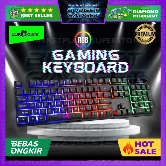 Gambar Lokai R260 Gaming Keyboard LED RGB LDKAI - Hitam dari BudgetGadget undefined Tokopedia