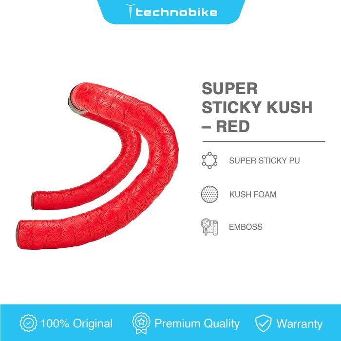 Gambar BARTAPE SEPEDA ROADBIKE - SUPACAZ SUPER STICKY KUSH LIMITED BAR TAPE - Red dari Technobike undefined Tokopedia