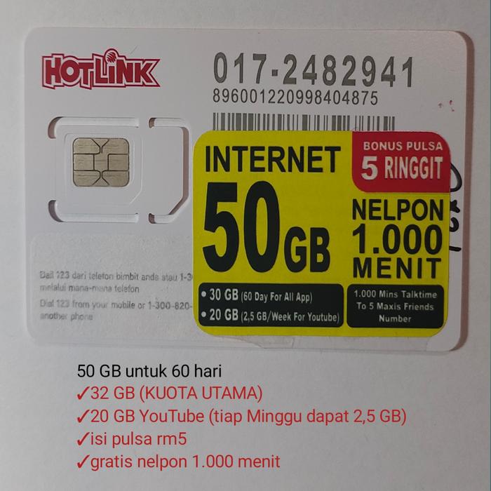 Gambar KARTU INTERNET MALAYSIA DIGI | UMOBILE | CELCOM | MAXIS/HOTLINK - Maxis/Hotlink dari hendrik_teleshope undefined Tokopedia