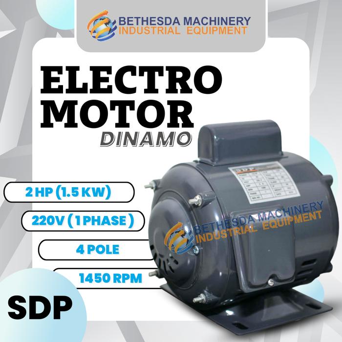 Gambar Dinamo Penggerak 2 Hp elektro motor 1500 RPM 3Hp 220V 1 Phase - 2 HP dari Engineering Machine undefined Tokopedia