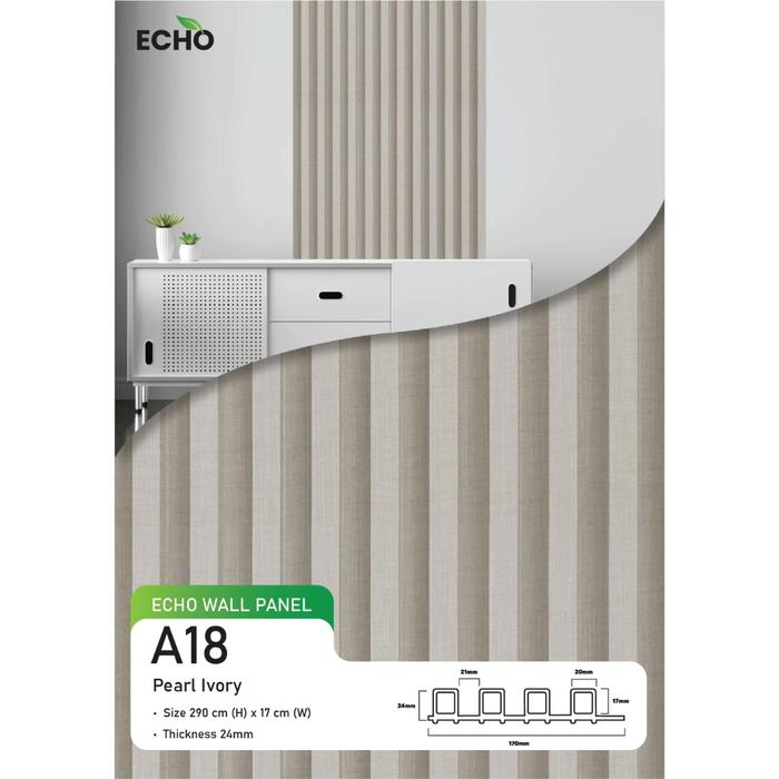 Gambar Echo WPC Panel Solid Series / Wallpanel Kisi-Kisi PVC Dekorasi Polos - Pearl Ivory A18 dari Unique Carpet Deco Bali undefined Tokopedia