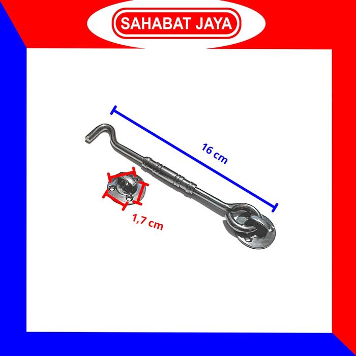Gambar Hak Angin Jendela / Lamskar / Kunci / Kait / Cantolan Penahan Jendela - 1 BLACK dari Sahabat Jaya Bangunan undefined Tokopedia