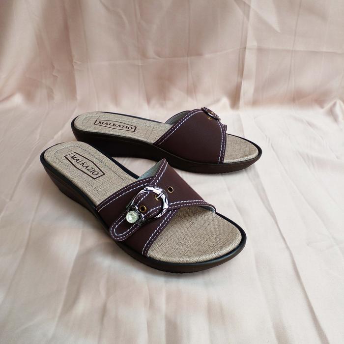 Gambar SANDAL WEDGES IBU / SANDAL WEDGES / SANDAL WEDGES MALKAZIO BROWN - Cokelat, 36 dari Hellyolshop_NEW undefined Tokopedia