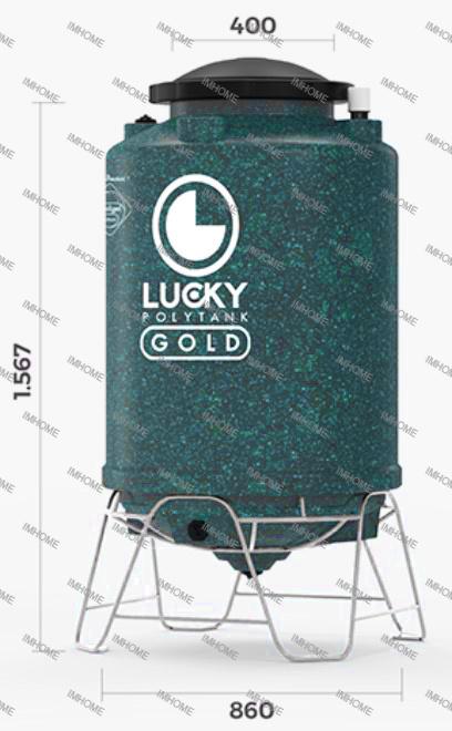 Gambar Tangki / Toren Air Kaki 650 Liter LUCKY Gold Anti Bakteri 500 Liter - Hijau Granit dari Imhome undefined Tokopedia