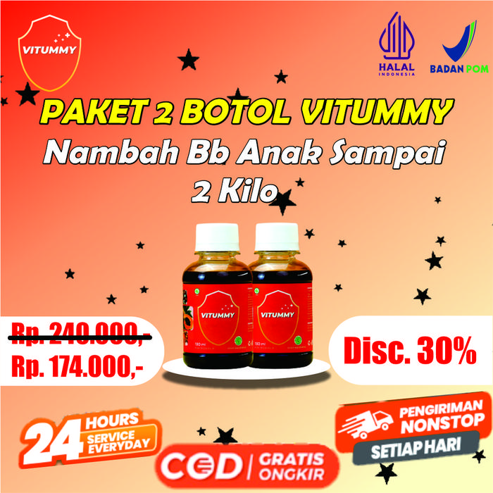 Gambar Paket 2 Botol Madu Vitummy Atasi Cacingan & Penambah Berat Badan Anak dari Vitastore Official undefined Tokopedia