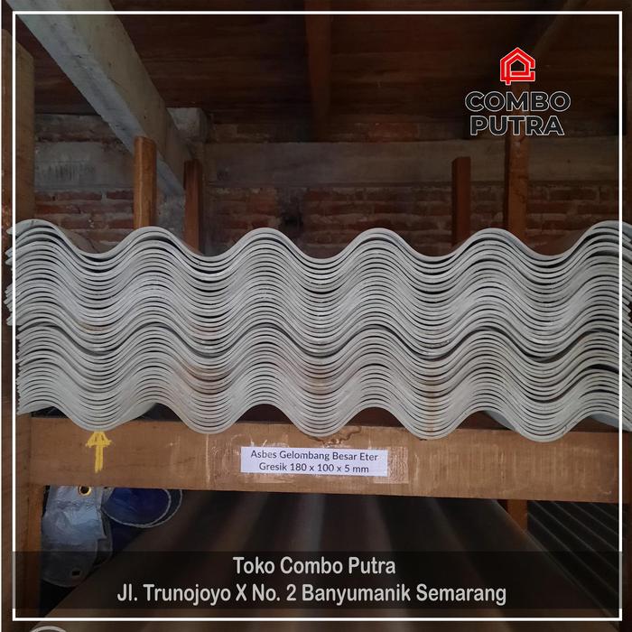Gambar Atap Asbes Gelombang Besar Eter Gresik Tebal 5 mm - 180 x 100 cm dari comboputra undefined Tokopedia