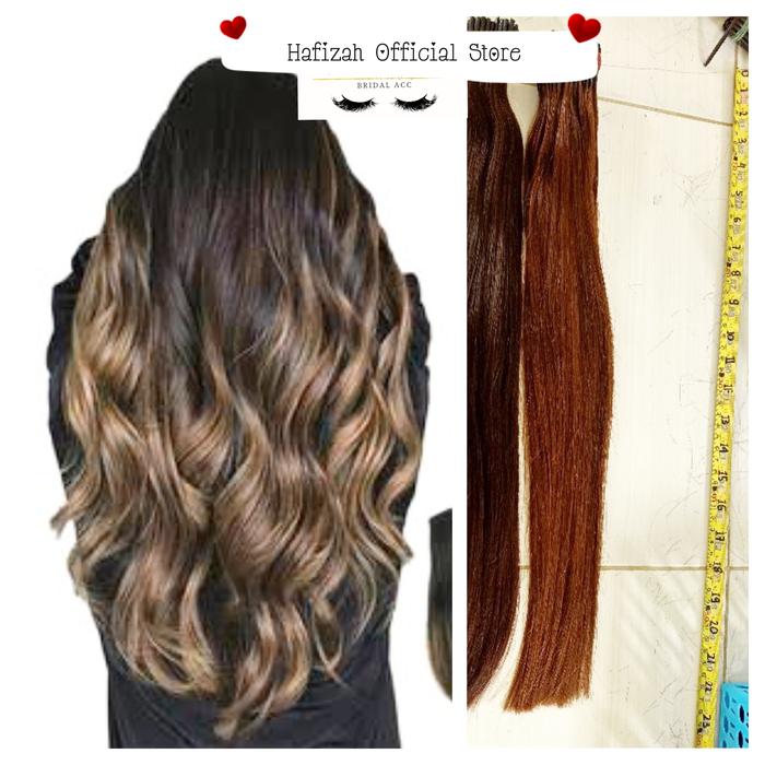 Gambar Rambut Asli Hair Extension GREY BLONDE COKLAT SUPER Harga per 20 biji - COKLAT TUA dari Bulu Mata Hafizah undefined Tokopedia