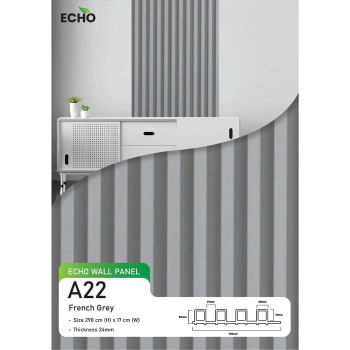 Gambar Echo WPC Panel Solid Series / Wallpanel Kisi-Kisi PVC Dekorasi Polos - French Grey A22 dari Unique Carpet Deco Bali undefined Tokopedia