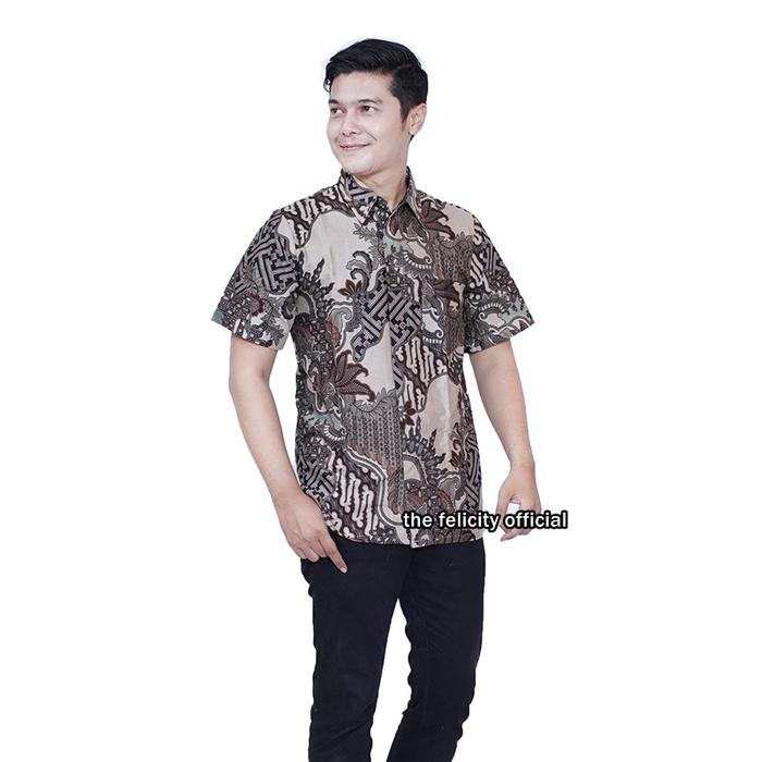 Gambar Couple Batik Wanita Resleting Depan Kemeja Pria Lengan Pendek - PRIA, M dari batikduaputriasli undefined Tokopedia