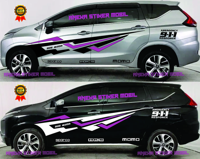 Gambar Stiker mobil mitsubishi xpander sticker cutting strip xpander stiker m - HITAM UNGU, 1 PCS SEBELAH dari Aneka Stiker Mobil undefined Tokopedia