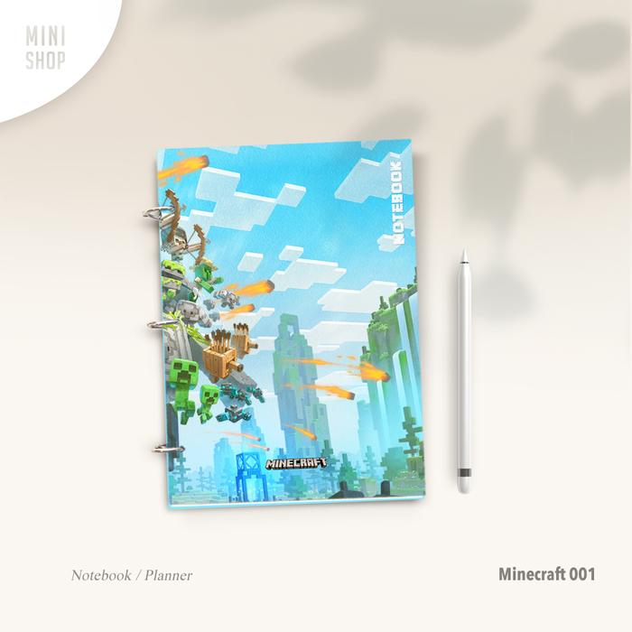 Jual Minecraft Notebook buku tulis sekolah A5 isi 100 planner catatan ...
