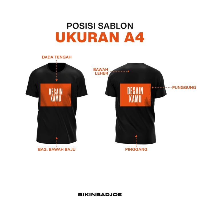 Gambar KAOS CUSTOM SABLON SATUAN (LENGAN PENDEK) - A4, M dari Bikinbadjoe Official undefined Tokopedia