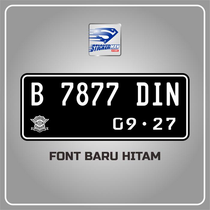 Gambar STIKER NOPOL UNTUK WINDSHIELD / VISOR MOTOR - Font Baru Hitam, 12x5cm dari StickerMAN undefined Tokopedia