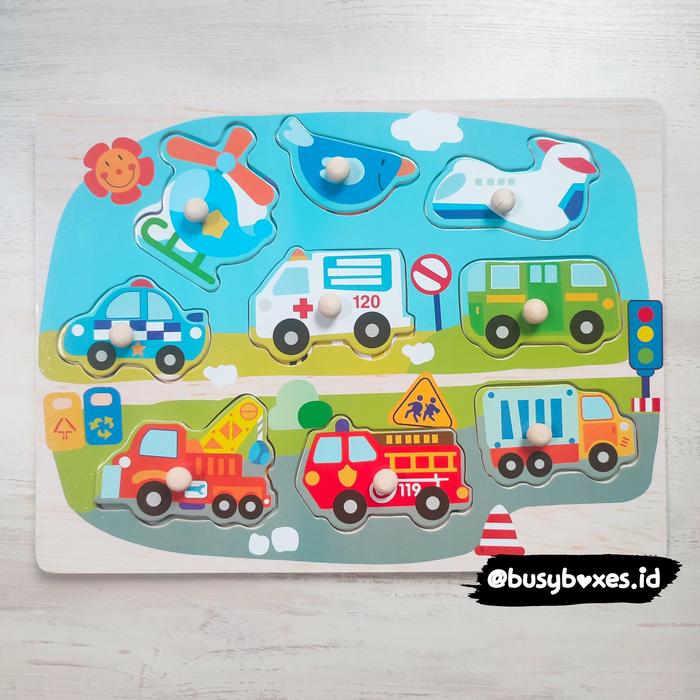 Gambar [busyboxes.id] mainan edukasi puzzle knob transportasi - ufo dari busyboxes undefined 5 Tokopedia