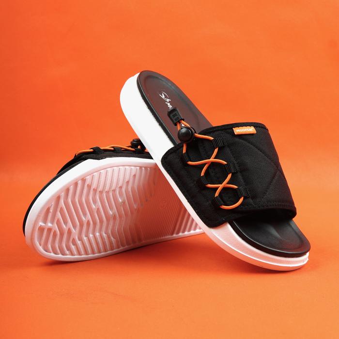 Gambar Moofeat Kevlar - Sandal Pria Slide Slip on Cordura Adjustable Black - Black and White, 40 dari Moofeat Footwear undefined Tokopedia