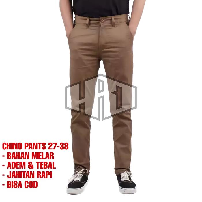 Gambar Celana Chino Panjang Pria Cinos Slim fit Jumbo Katun 27-38 BISA COD - cinos pnj mocca, 27/28 dari HRD BATIK MURAH PEKALONGAN undefined Tokopedia