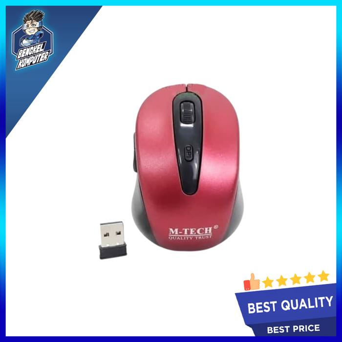 Gambar MOUSE WIRELESS MTECH 2804 POSTEL - Merah dari bengkelkomputerptk undefined Tokopedia