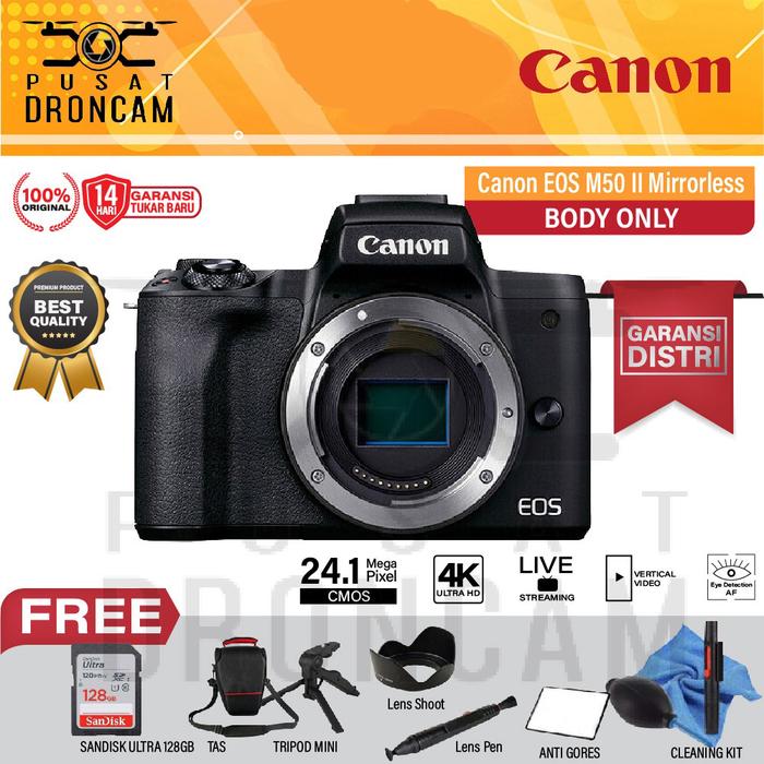 Gambar CANON EOS M50 II KIT 15-45MM & 18-150MM IS STM ORIGINAL - M50 II BODY, A. STANDARD dari Kamera Gadget Official undefined Tokopedia