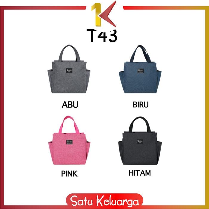 Gambar SK-T43 Tas Bekal Lunch Cooler Bag Box Anti Air Makanan Alumunium Foil - T43, Hitam dari Satukeluarga undefined Tokopedia