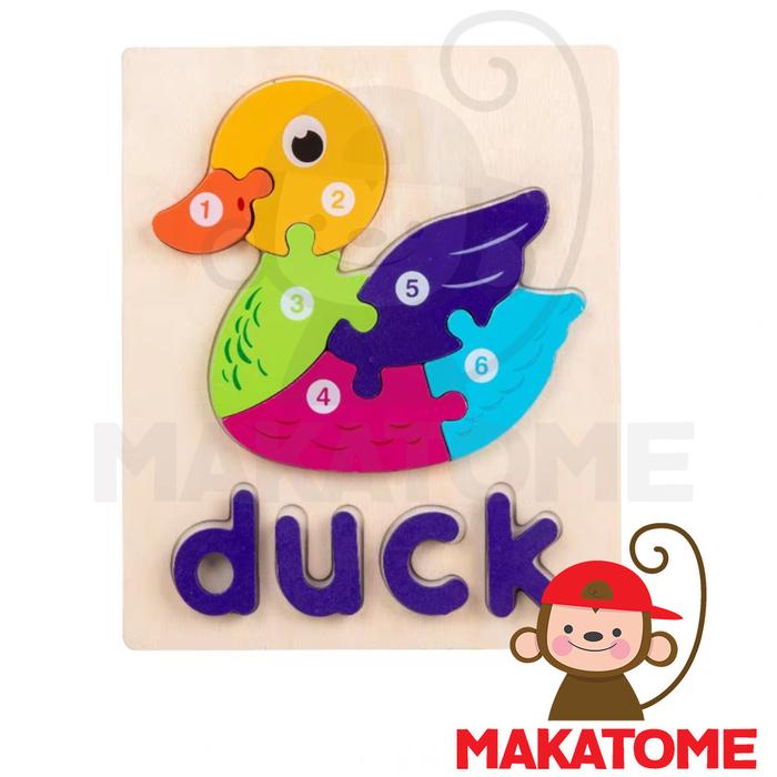 Gambar Chunky Wood Puzzle Mainan Edukasi toys kayu binatang animal - Duck dari Makatome Shop undefined Tokopedia
