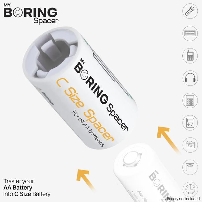 Gambar EBL C Size Spacers for Alkaline Ni-CD Ni-MH AA Rechargeable Batteries - MY BORING dari Powerextra Indonesia undefined Tokopedia