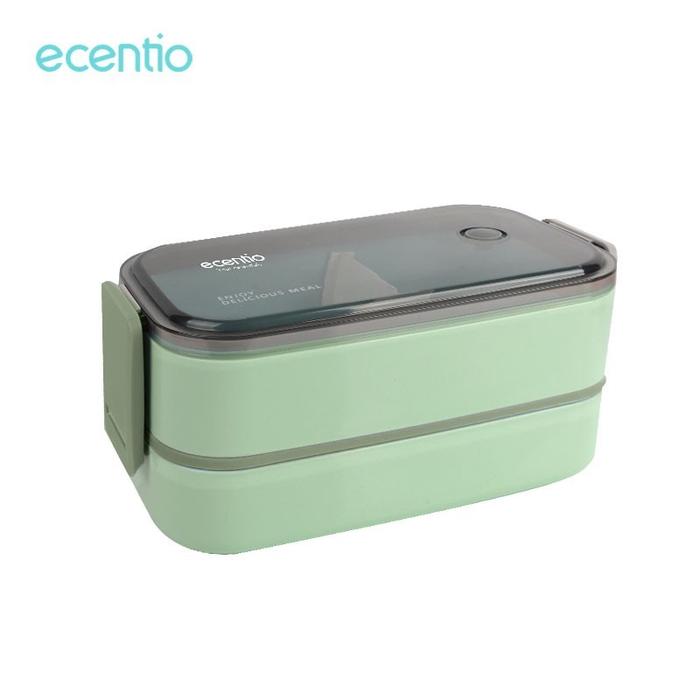 Gambar Ecentio Portable Plastic Double Three Layer Oval Lunch Box Set - 1600 ml dari Dilonk Clan undefined Tokopedia