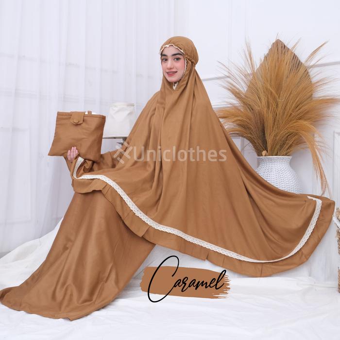 Gambar Mukena Dewasa Potongan Rayon Jumbo Renda 2in1 Traveling Mini Pouch - Caramel dari My Uniclothes undefined Tokopedia