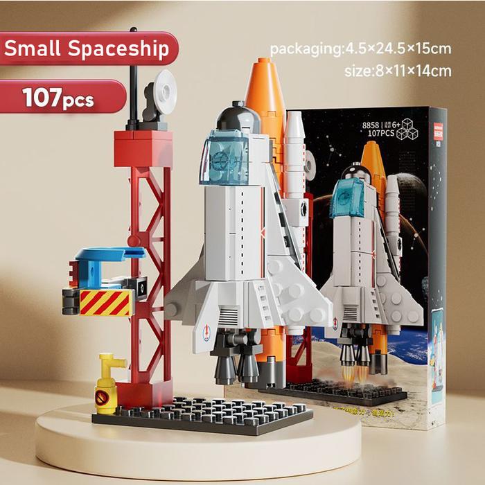 Gambar BLOCK CITY MAINAN BALOK ROKET/ MAINAN BRICKS NASA ROCKET/ PESAWAT LUAR - 8858 SPACESHIP dari Blockcity undefined Tokopedia